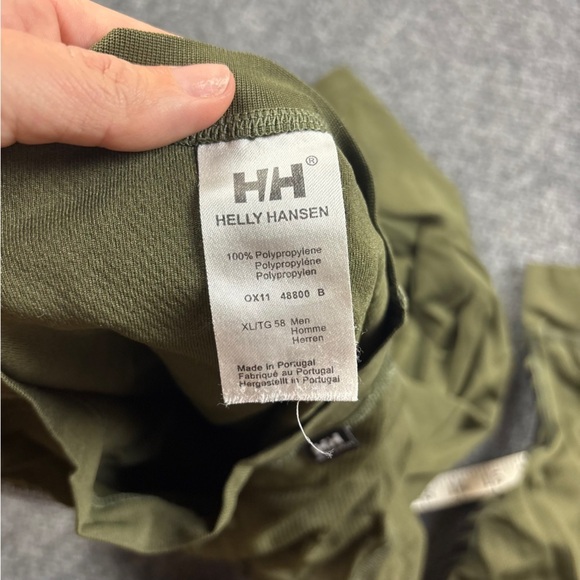 HELLY HANSEN Mens Green Lifa Base layer Stripe Long Sleeved Crew Shirt size: XL - Picture 11 of 12